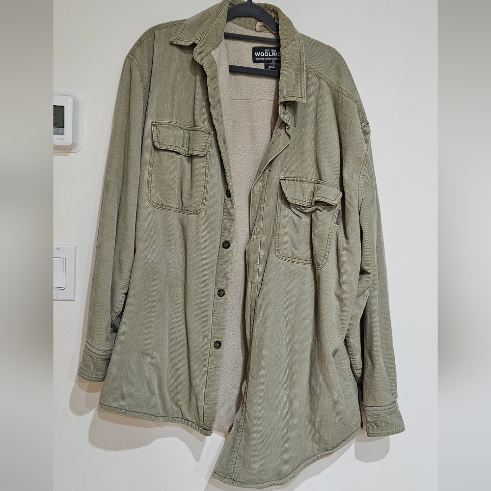 Woolrich Men's Corduroy Green Jacket 100% Cotton lining